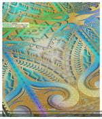 Iridescent Area Rug, Polynesian Art Carpet, Chenille Area Rug for Bedroom in 3 sizes | 100534