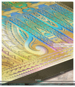 Iridescent Area Rug, Polynesian Art Carpet, Chenille Area Rug for Bedroom in 3 sizes | 100534