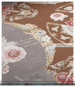 Brown Baroque Floral Print Area Rug, Available in 3 sizes | D20008