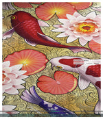 Golden Koi Fish Area Rug, Available in 3 sizes | D20020
