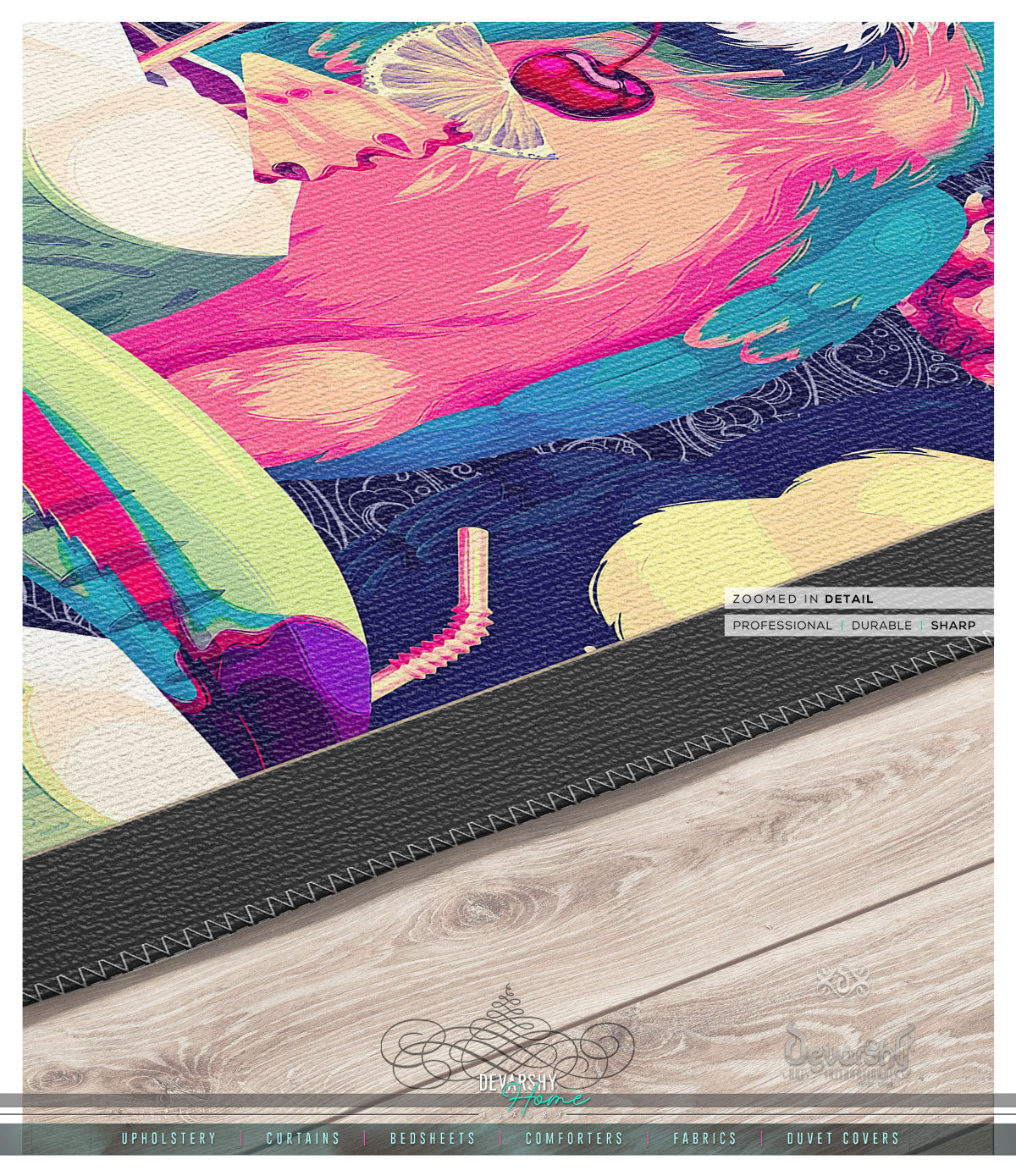 Magenta Tropical Birds Area Rug, Available in 3 sizes | D20023