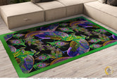 Green Peacock Area Rug, Available in 3 sizes | D20032