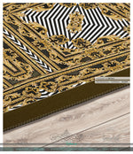 Golden Decorative Quad Area Rug, Available in 3 sizes | D20040