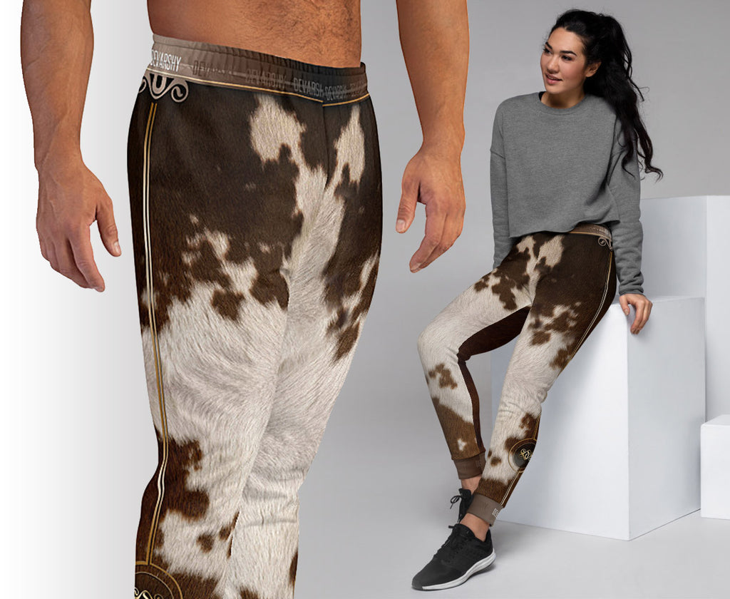 Cow shop print joggers