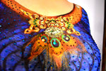 NATURE MORTE Cheetah Peacock Devarshy Animal Print Long Kaftan.