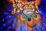 NATURE MORTE Cheetah Peacock Pure Silk Devarshy Short Embellished Kaftan.