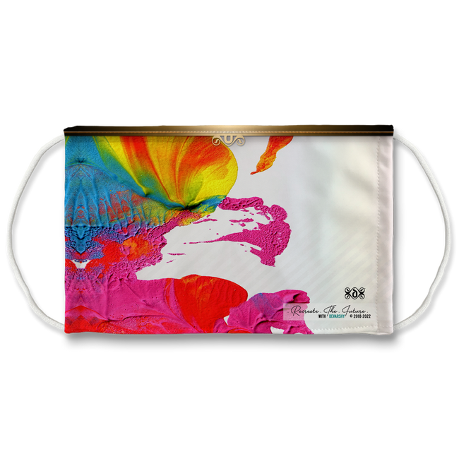 Colorful Abstract Paint Face Mask With Filter And Nose Wires - 11311