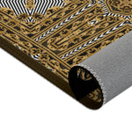 Golden Decorative Quad Area Rug, Available in 3 sizes | D20040