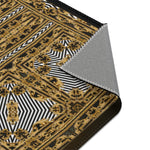 Golden Decorative Quad Area Rug, Available in 3 sizes | D20040