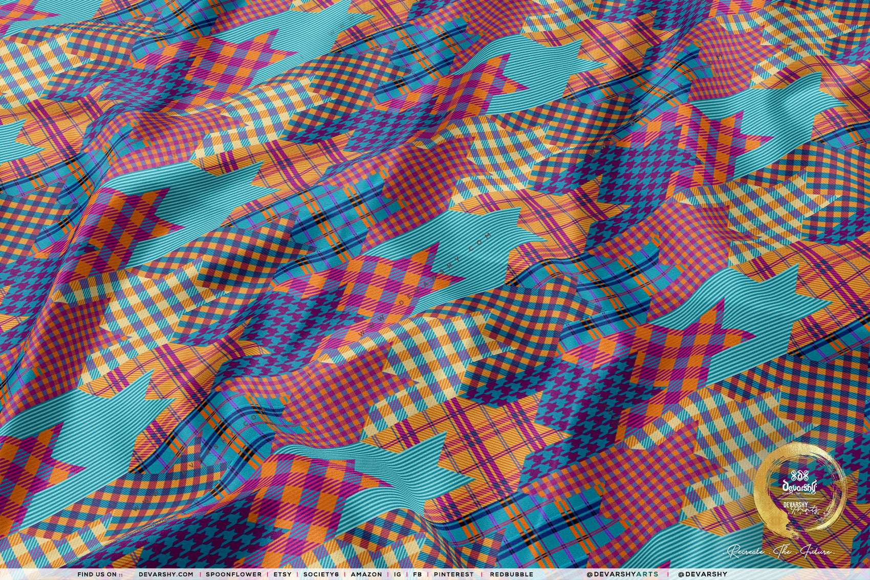 HOUNDSTOOTH Apparel Fabric 3Meters+, 9 Designs | 8 Fabrics Option | Checks Fabric By the Yard | 032