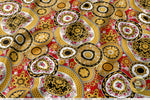 Gold Circles Apparel Fabric 3Meters+, 9 Designs | 8 Fabrics Option | Baroque Fabric By the Yard | 031