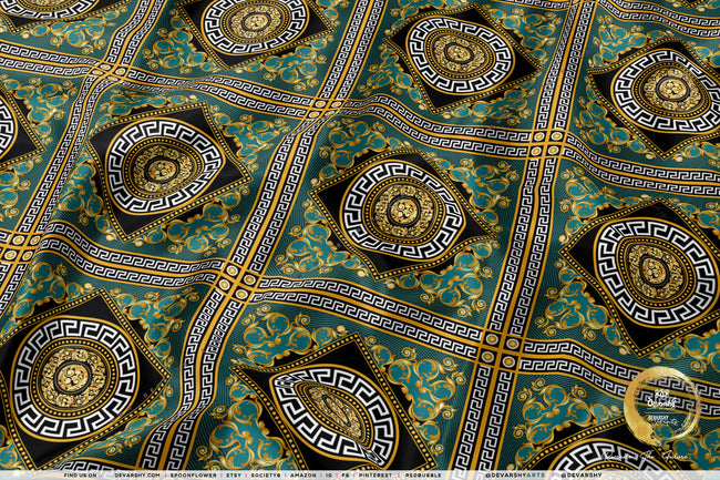 Golden Mandala Upholstery Fabric 3 meters 6 Designs 12 Furnishing Fabric Options Baroque Fabric By the Yard | 039