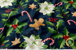 Red Poinsettia Apparel Fabric 3Meters+, 9 Designs | 8 Fabrics Option | Fabric By the Yard | 070