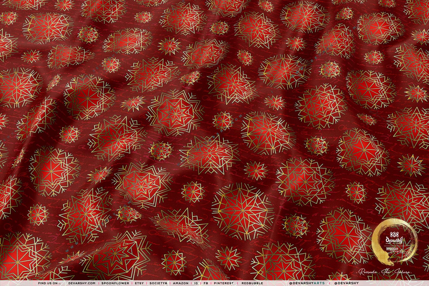 Snowflakes X-Mas Apparel Fabric 3Meters+, 9 Designs | 8 Fabrics Option | Fabric By the Yard | 071