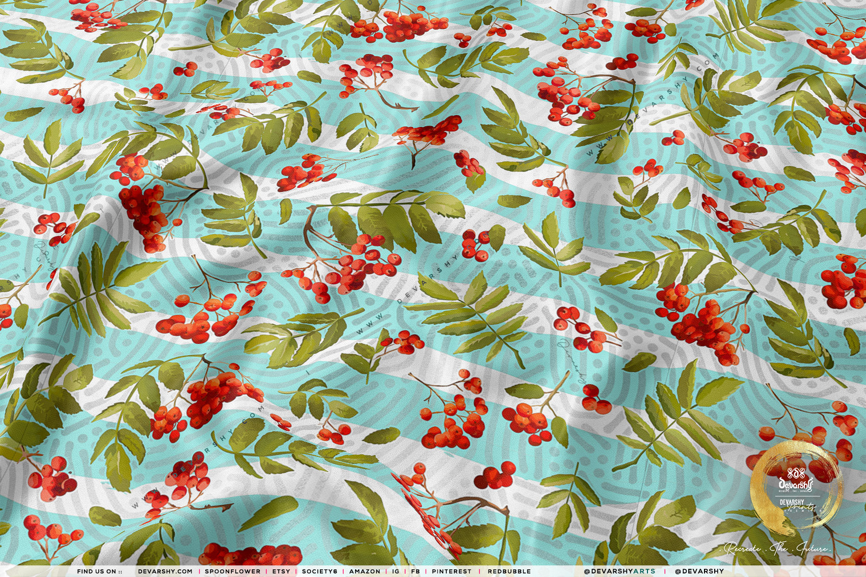 Xmas Florals Apparel Fabric 3Meters+, 9 Designs | 8 Fabrics Option | Fabric By the Yard | 072
