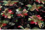 Poinsettia Floral Apparel Fabric 3Meters+, 9 Designs | 8 Fabrics Option | Fabric By the Yard | 070