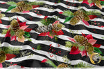 Xmas Florals Apparel Fabric 3Meters+, 9 Designs | 8 Fabrics Option | Fabric By the Yard | 072