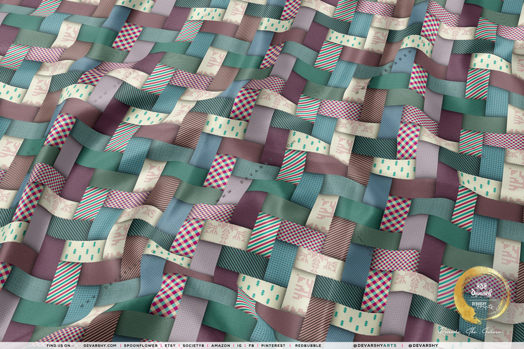 Ribbon Plaids Apparel Fabric 3Meters+, 9 Designs | 8 Fabrics Option | Fabric By the Yard | 032