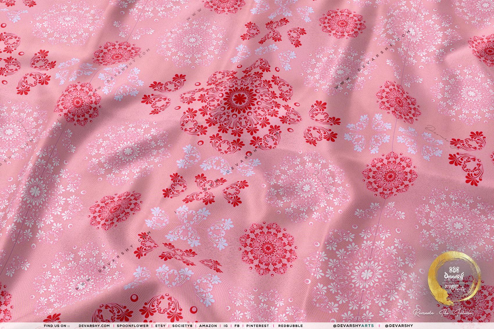 Snowflakes Print Apparel Fabric 3Meters+, 9 Designs | 8 Fabrics Option | Fabric By the Yard | 071