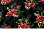 Red Poinsettia Apparel Fabric 3Meters+, 9 Designs | 8 Fabrics Option | Fabric By the Yard | 070