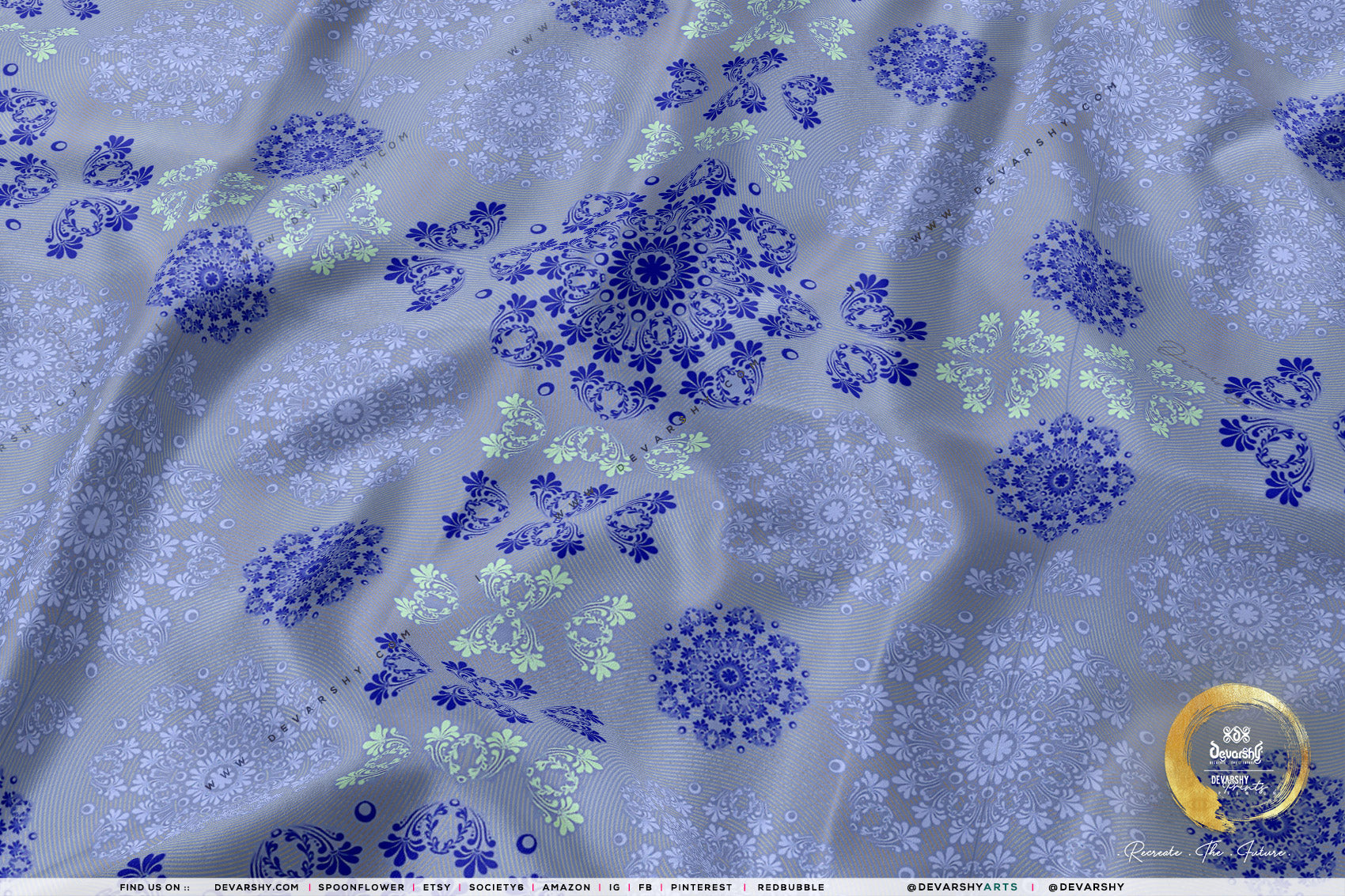 Snowflakes Print Apparel Fabric 3Meters+, 9 Designs | 8 Fabrics Option | Fabric By the Yard | 071