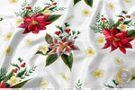 Poinsettia Floral Apparel Fabric 3Meters+, 9 Designs | 8 Fabrics Option | Fabric By the Yard | 070
