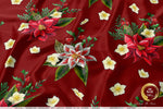 Poinsettia Floral Apparel Fabric 3Meters+, 9 Designs | 8 Fabrics Option | Fabric By the Yard | 070