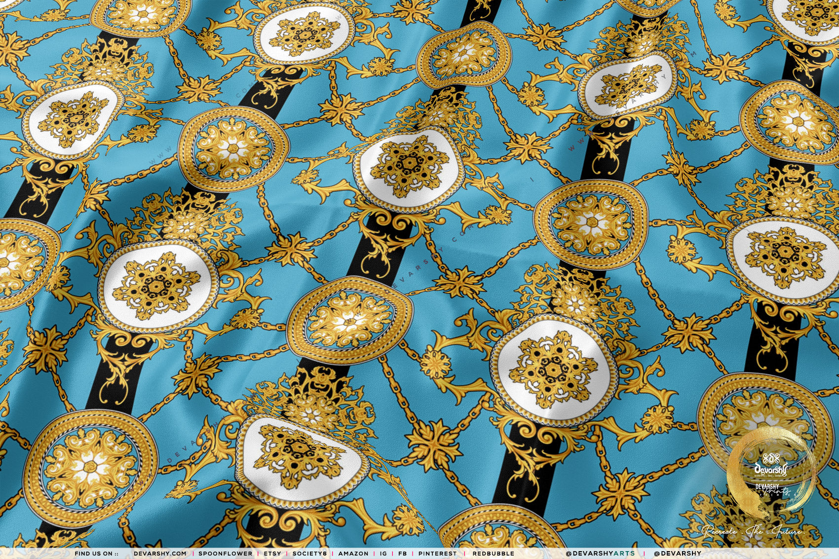 Decorative Circles Apparel Fabric 3Meters+, 9 Designs | 8 Fabrics Option | Fabric By the Yard | 031