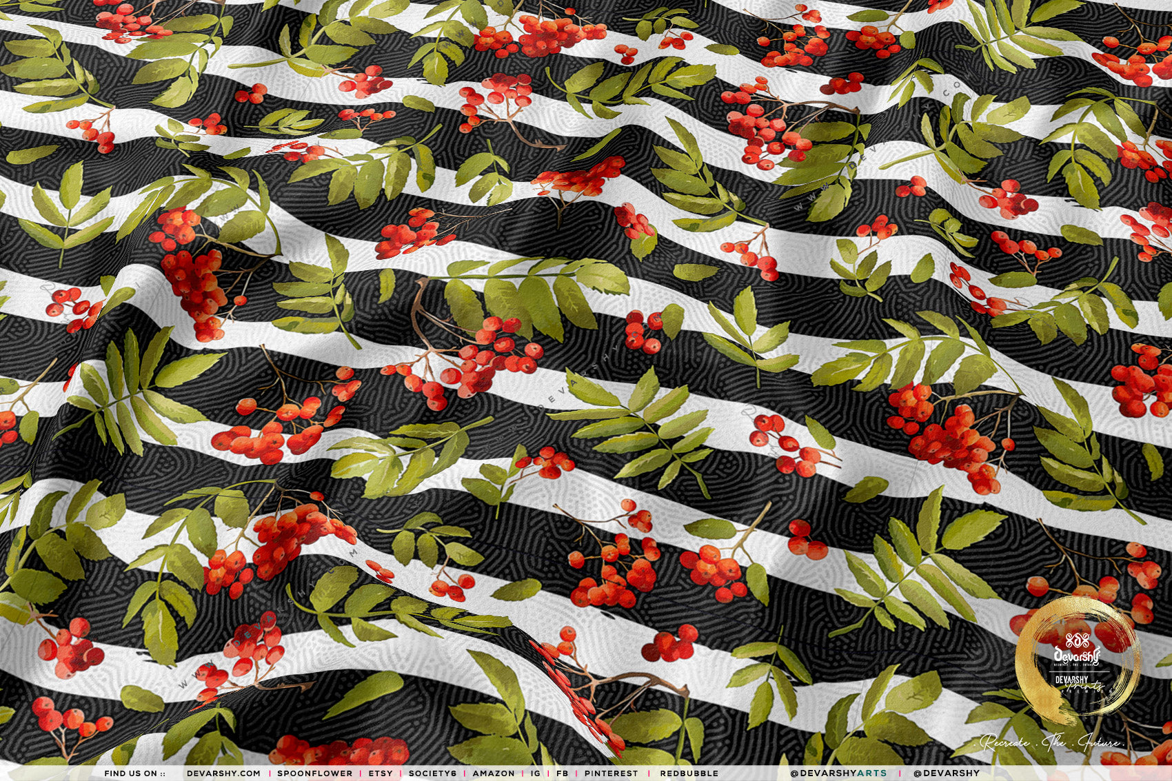 Xmas Florals Apparel Fabric 3Meters+, 9 Designs | 8 Fabrics Option | Fabric By the Yard | 072