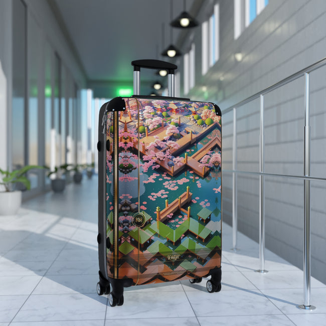 Nippon Chevron Suitcase Waterpark Art Luggage Carry-on Suitcase Premium Hard Shell Wheels Suitcase | D20208