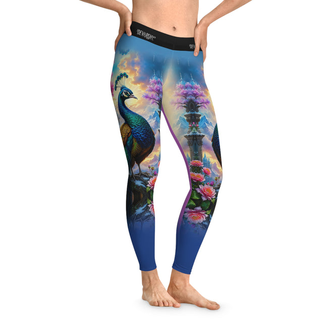 Peacock Print Leggings Women Spandex Leggings Casual Wear Leggings Women Peacock Florals Leggings Lounge Wear | 10408