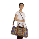 Embrace Opulence with Baroque Faux Leather Bag Royal Blue Travel Bag PU Leather Luggage | D20033