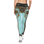 Aqua Baroque Leggings Women Decorative Leggings Spandex Casual Leggings Best Gift Women Lounge Wear | 104922