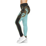 Aqua Baroque Leggings Women Decorative Leggings Spandex Casual Leggings Best Gift Women Lounge Wear | 104922