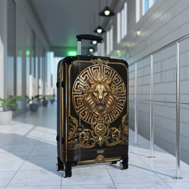 Greek Key Lion Suitcase Baroque Lion Luggage Carry-on Suitcase Premium Hard Shell Suitcase | 104922