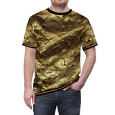 Cracks of Gold T-Shirt Unisex All Over Print Tee Crumpled Gold Unisex T-Shirt Gold Print Tee | X3343