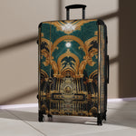 Gold Arch Suitcase Emerald Green Carry-on Suitcase Gold and Green Luggage Luxury Hard Shell Suitcase in 3 Sizes | D20218A