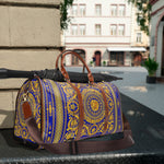 Embrace Opulence with Baroque Faux Leather Bag Royal Blue Travel Bag PU Leather Luggage | D20033