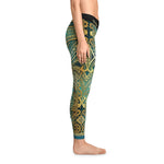 Turquoise Leggings Polynesian Art Leggings Women Sports Wear Spandex Leggings Women Aqua Lounge Wear | 100530