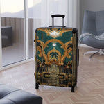 Gold Arch Suitcase Emerald Green Carry-on Suitcase Gold and Green Luggage Luxury Hard Shell Suitcase in 3 Sizes | D20218A