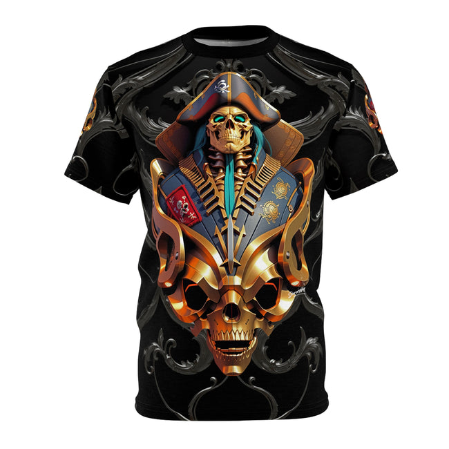 Gothic Pirate T-Shirt Unisex All Over Print Tee Pirate Skull T-Shirt Black Unisex Tee | 00139