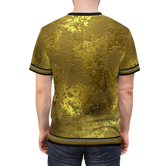 Yellow Gold T-Shirt Unisex Tee All Over Print T-Shirt Unisex Greek key T-Shirt | X3349A