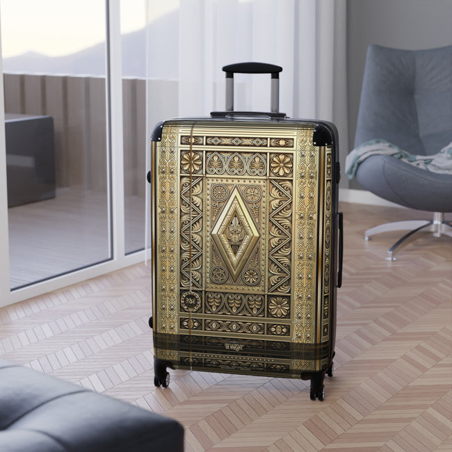 Diamond Destiny Suitcase Golden Luggage Carry-on Suitcase Luxury Hard Shell Travel Suitcase in 3 Sizes | D20158