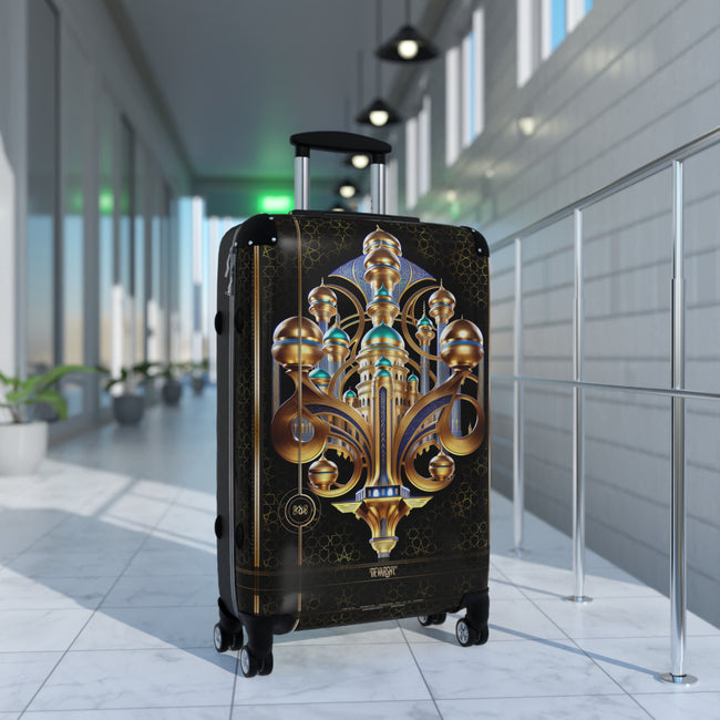 Arabic Art Suitcase Gold Domes Travel Luggage Carry-on Suitcase Luxury Hard Shell Suitcase in 3 Sizes | D20183