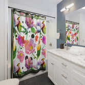 Florals Shower Curtain Floral Print Curtain Bathroom Curtain | 10083B