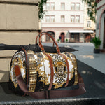 Amber Room Travel Bag Vintage  PU Leather Bag Duffle Bag Faux Leather Luggage | 100355