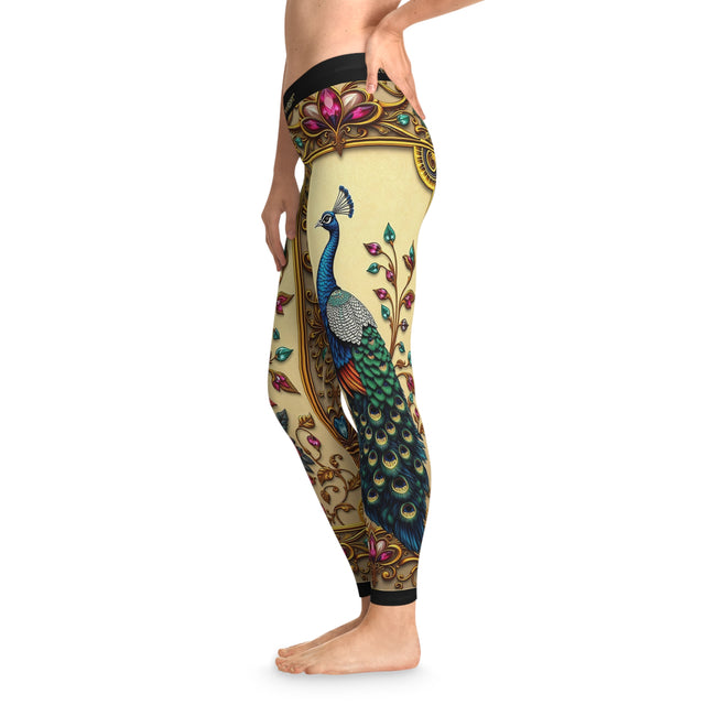 Decorative Peacock Leggings Women Casual Wear Peacock Print Leggings Women Lounge Wear Spandex Leggings | X3504