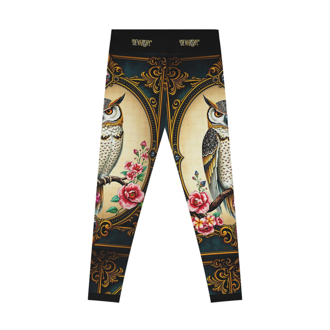 Baroque Owl Leggings Women Casual Wear Spandex Leggings Owl Printed Leggings Women Lounge Wear | X3493