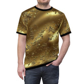 Burst of Gold T-Shirt Unisex Tee Golden T-Shirt All Over Print Tee Unisex Gold Print Tee | X3345