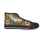 Majestic Baroque Shoes, Unisex High Top Sneakers, Decorative Canvas Shoes, Golden Baroque Sneakers, Trendy Unisex Shoes, Best Selling Sneakers | D20193